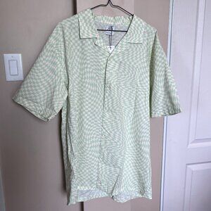 Zara Funky Green Check Button-up (XL)